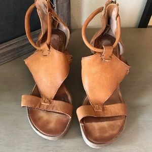 Free People Miz Mooz tan leather wedge sandals